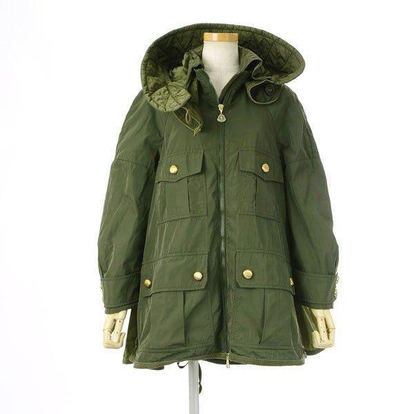 Moncler moncler seriole chuyển đổi áo khoác quân sự Tòa án mùa thu xanh / dây thừng mùa đông phụ nữ