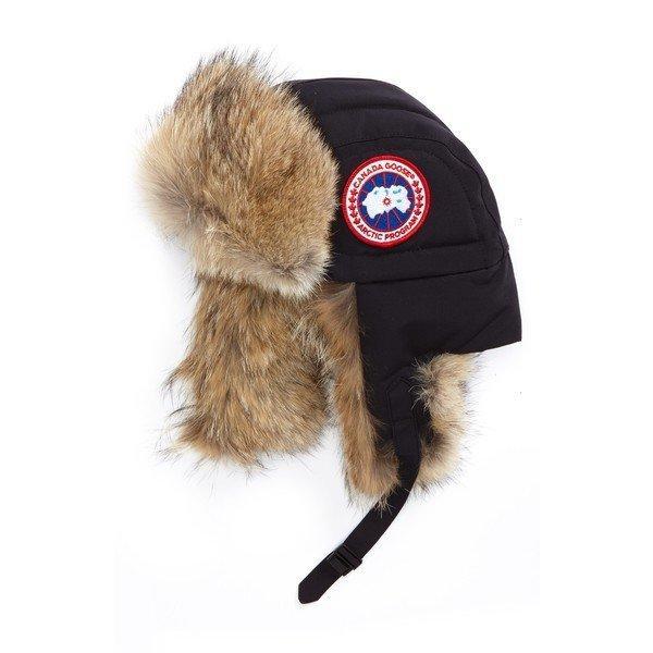 Canada Goose Hat Phụ kiện nam giới Canada Goose Down Fill Hat với Fur Trim Trim Navy chính hãng: 36-0lppsitggp-0e9e: asty-shop2-mail đơn hàng mua sắm mua sắm