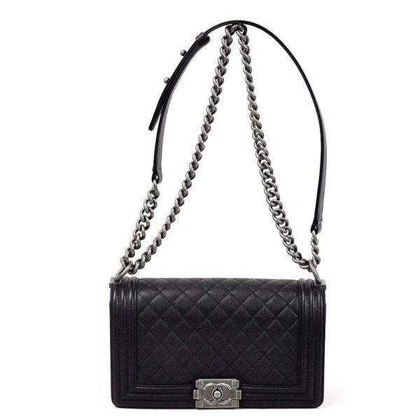 [Vẻ đẹp] Chain Bag Bag Boy Caviar Skin Black: 94698: Giá trị thương hiệu -Mail Đơn hàng Mua sắm