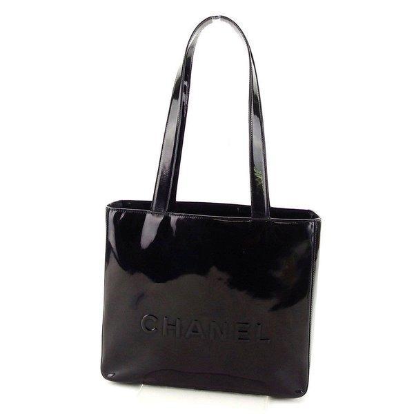 Túi chanel túi tote logo cũ đen quý cô gái mua sắm thư
