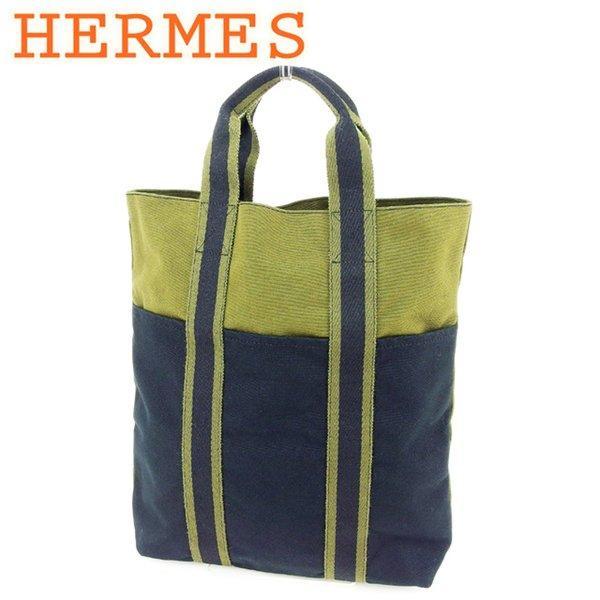 Hermes Hermes túi tote túi Fooltou cabas màu xanh lá cây da đen nữ