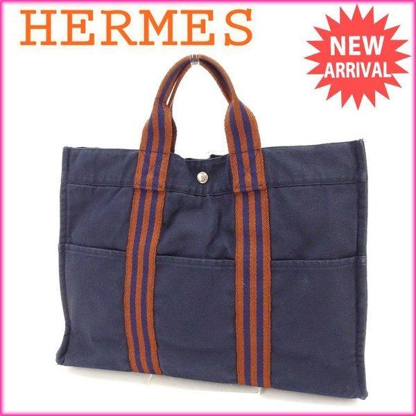 Hermes Hermes Túi Túi Tote Fool Too Tote MM Navy Light Brown Ladies Bag Đặt hàng