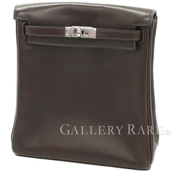 Hermes Rucksack Sack Kelly AD PM Chocolat x Bạc Vogarber □ E Engraved Hermes Bag Backpack