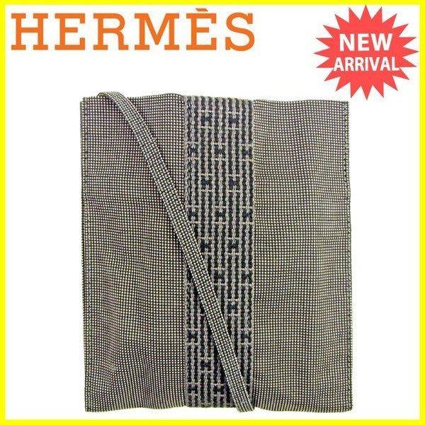 Hermes Hermes túi vai Ile Line Black Grey Ladies Đàn ông đã sử dụng Túi: Y6544: Thương hiệu kho -Mail Đơn hàng Mua sắm