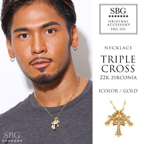 Thương hiệu nổi tiếng của nam giới SBG 22kgp Zirconia Cross Twist Chuỗi Vòng cổ Vàng Gold Gold Cross mặt dây chuyền: SBG -251: Cửa hàng chính thức của SBG