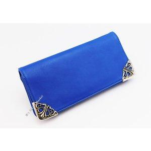 Chrome Hearts Long Long Fold Chips Wallet Blue Fallet Files Leather Fallet: