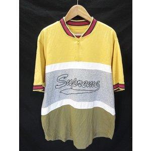 Supreme tối cao T -Shirt Cut -and -Sew Short Tay áo ngắn Half Logo Logo Yellow Grey Curly ☆ Giá rẻ ★ Đơn đặt hàng qua thư nam