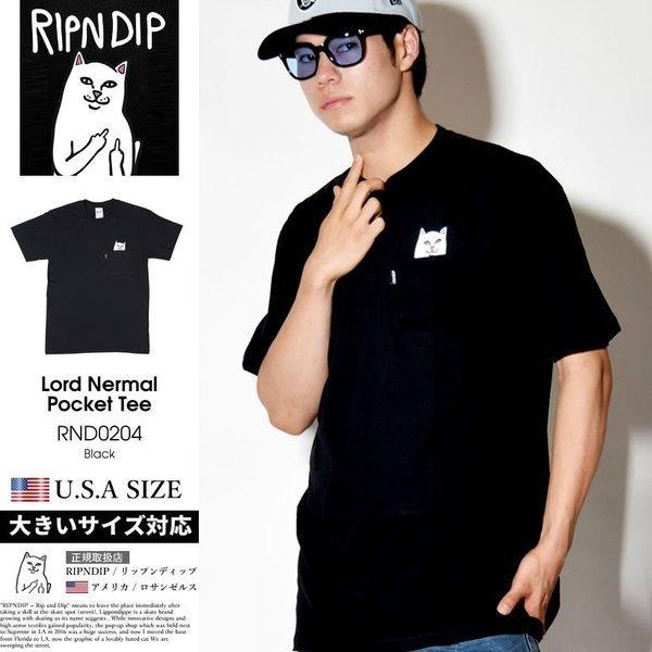 Ripndip Lipnd Dip t -Shirt nam ngắn tay túi Pocket Cat Cat Rnd0204 Skateboard đen Skainer Street Brand: RDTT012-2A: