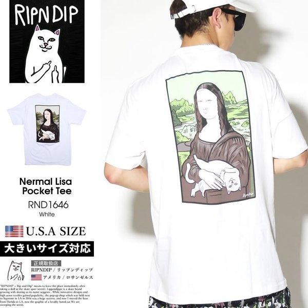 Ripndip Lipnd Dip t -Shirt nam ngắn tay Cat Cat Print in RND1646 Trắng Skateboard Sketer Street Brand: RDTT025-1A: