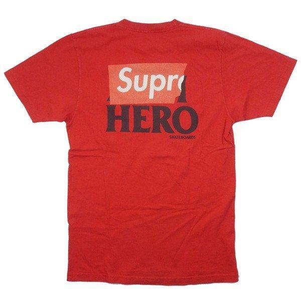 Tối cao tối cao × Anti Hero 14SS Logo Tee te T -shirt với Pocket Red Mail Order