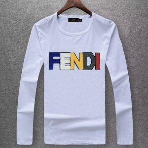 Bán hạn chế mặc cả tiếng Anh dài tay T -Shirt Good cotton Fabricity Tính đàn hồi đơn giản Fendi t -shirt Công việc mới