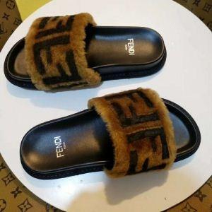 Fendi Chất lượng giá rẻ Đảm bảo phụ nữ nhẹ nhàng rộng -Sách giải quyết thời trang Sandal Sandal màu nâu sang trọng