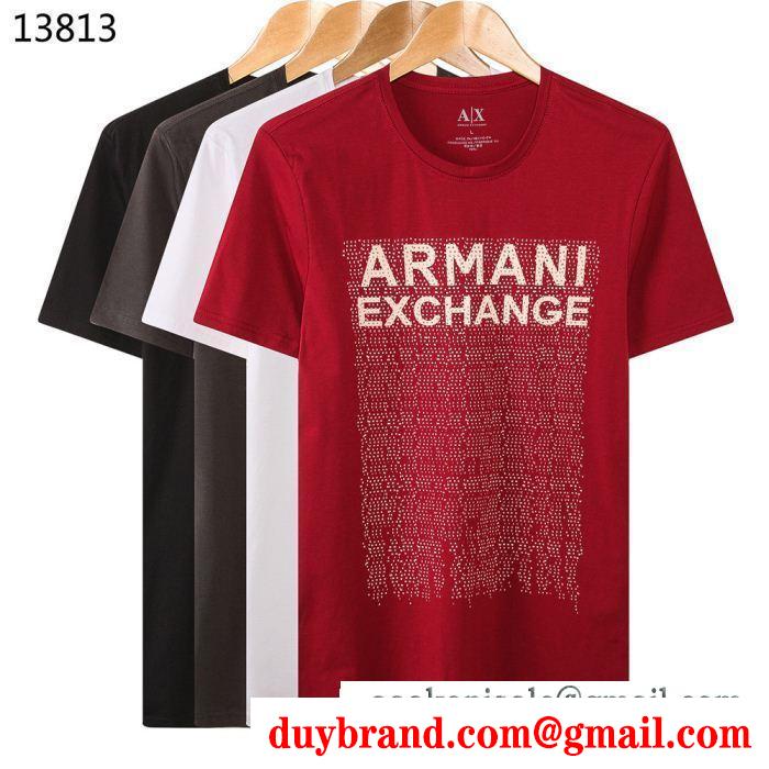 半袖Tシャツ 4色可選 最新トレンド2019年春夏コレクション 春夏トレンド先取り armani アルマーニ
