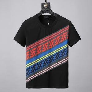 Fendi ffffff nhiều màu logline t -shirt đen 37468009fendi fendi mềm đơn giản