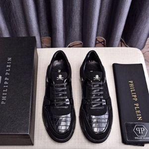 Bán giới hạn giày kinh doanh tuyệt vời Philipp plein Philip đồng bằng giày quý ông tinh vi màu đen