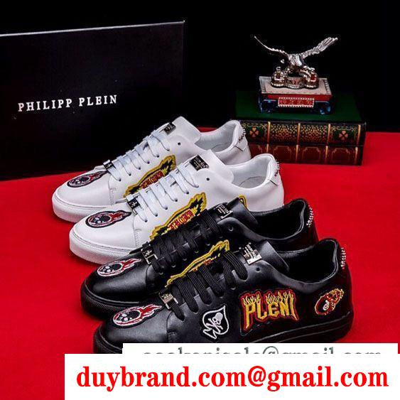 フィリッププレイン 靴 激安PHILIPP PLEIN限定セール流行り合わせやすい高品質安定性シューズブラックホワイト