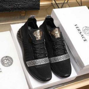 Versace Super Versace Bán hàng phổ biến Slipping Trượt giày thể thao thuận tiện cho đàn ông da đen