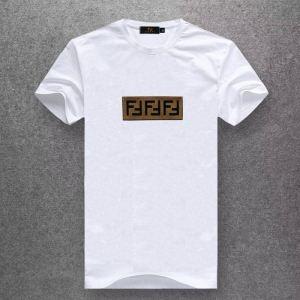Vipsale ◆ Fendi Men's Brown Jacquard Short Sleeve T -Shirt 41887352 Fendi T -Shirt 10 màu