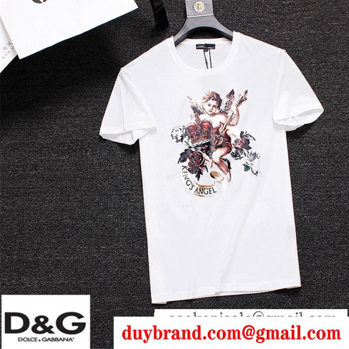 ドルチェガッバーナ 通販Dolce&Gabba限定セール定番人気耐久性使いやすい半袖Tシャツ紳士服ホワイトブラック
