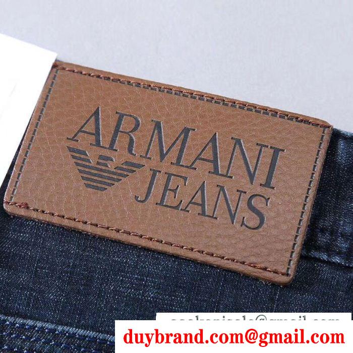 2019SSの人気トレンドファッション アルマーニ ストレートデニムパンツ armani カジュアルに着こなし