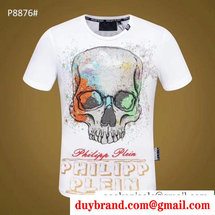 夏の最旬スタイルを楽しい Tシャツ/ティーシャツ 季節感もプラス2019新作フィリッププレイン PHILIPP PLEIN 2色可選