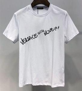Phổ biến t -shirt ngắn -sleeved English in Versace Versace hình bóng đẹp màu đen