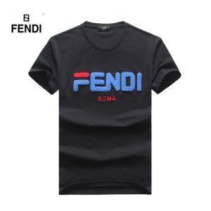 Fendi Super Fendi Bán giá rẻ nhất Bản in T -Shirt Flowy Silhouette Đàn ông Đen Đen Vàng xám cho nam giới