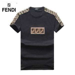 Fendi Fendi Giá thấp nhất xuất hiện mới STYRISH T -Shirt ngắn tay áo đen màu cam màu xám