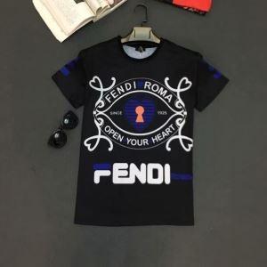 Tay áo ngắn T -Shirt 2019 Xu hướng làm mới Fendi Fendi Tops _ Fendi Fendi_ Thương hiệu giá rẻ (Lớp lớn nhất của )