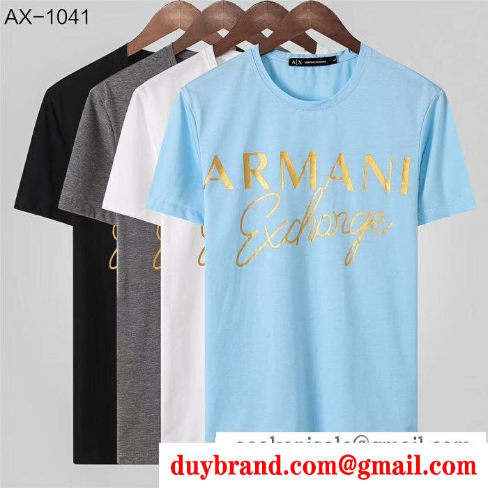多色可選 トレンドを取り入れておしゃれの アルマーニ 2019ss先どりトレンド ARMANI ファッションに新しい色 半袖Tシャツ 新作モデル 