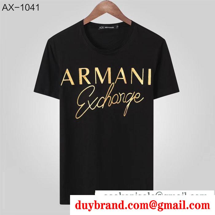 多色可選 トレンドを取り入れておしゃれの アルマーニ 2019ss先どりトレンド ARMANI ファッションに新しい色 半袖Tシャツ 新作モデル