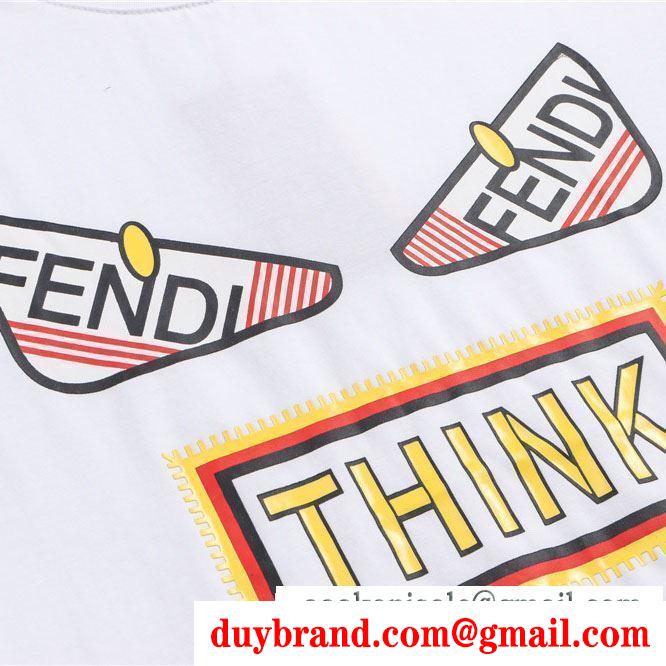 フェンディ FENDI SSコレクション注目ブランド 半袖Tシャツ オシャレスタイルは今季も 2色可選 2019トレンドファション 夏の涼しい人気新作