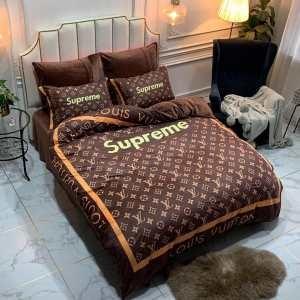 Bộ đồ giường tối cao tối cao 4 -Piece Set 2019 mặc quần áo sành điệu vào mùa thu và mùa đông _supreme tối cao_ Thương hiệu giá rẻ (lớn nhất )