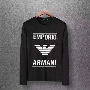 Armani Armani Long Sleeve T -Shirt Multi -Molored 2019 Mùa thu / Mùa đông cần thiết với tọa độ mùa thu mùa thu mùa thu