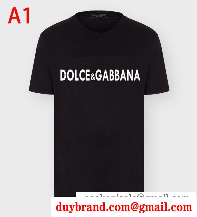 多色可選　大人の軽やか春夏コーデ　Dolce&Gabbana　大人らしさをアピール　半袖Tシャツ　ドルチェ＆ガッバーナ