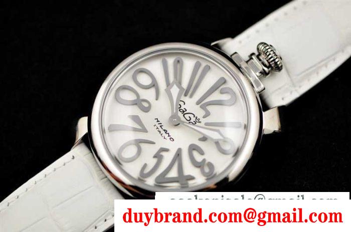 ホワイト爽やかなガガミラノ手巻きマヌアーレ48MM gaga milanoメンズ腕時計 5010.10s