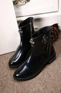 Mùa thu và mùa đông siêu nổi tiếng Chrome Hearts Wesco Black Ladies Short Boot