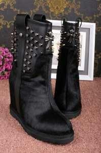 Ladies Insole Chrom Hearts Long Wesco Boots màu đen với logo chéo trái tim chrom đầy Sududo