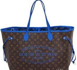 Louis Vuitton thuận tiện Thích hợp Không bao giờ đầy đủ túi GM TOTE CARRING mang GRAN BLUE_ LOUIS VUUTTON LOUIS Vuitton_ Thương hiệu giá rẻ 