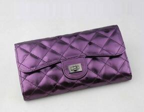 Không khí thanh lịch 3 -Fold Wallet Matrasse Quilting Flap Wallet Purple_ _ Thương hiệu siêu rẻ 