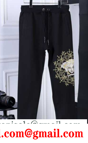 カジュアル versace-ヴェルサーチ メンズ セーター上下セット ブラック