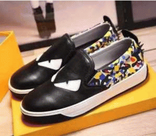 Thiết kế độc đáo Fendi Fendi Sneakers Giày Studs Phong cách Fendai