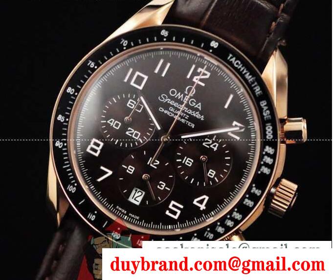 ベルト交換や調整を自由に出来るオメガ 時計 電池交換不要 omega黒いメンズ腕時計