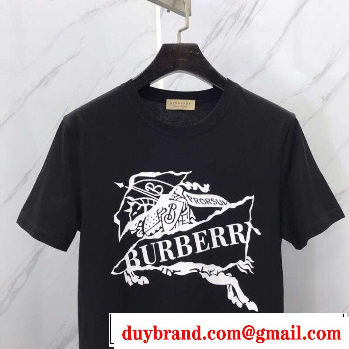 知的優秀アイテム バーバリー夏の王道　適度な上品さ  BURBERRY 2色可選洗練されたスタイル  Tシャツ/ティーシャツ