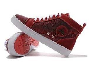 Christian Lubutan Super Sneakers Red Leather Cut Cut Studs Christian Louboutin Giày nam _Ristian louboutin_ Thương hiệu giá rẻ (lớn nhất )