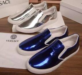 Thời trang Baroque Slip -on Versace Sneakers Sneakers Men Versace Silver và Blue Lựa chọn Giày thông thường có thể lựa chọn _ Versace Versace_ Thương hiệu giá rẻ 