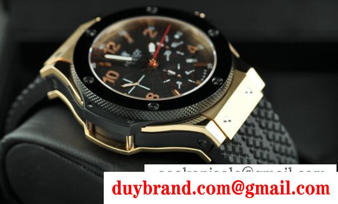 自動巻き ウブロ ビッグバン 301.sb.131.rx hublot デイト表示 セラミック ラバーストラップ ゴールドと黒 6針 爆買い格安のメンズ腕時計