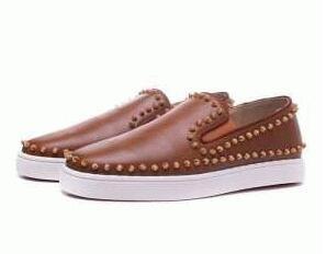 Giày Lubtan chọn thuyền Spike Flat Pickon Louboutin Sneakers Brown