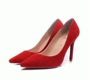 Giày Louboutin thanh lịch Ladies Christian Louboutin Suede bơm cao gót màu đỏ