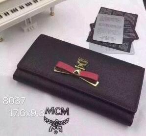 Ví Msiem dễ thương MCM Tri -Fold Wallet Ribbon LOGO Gift
